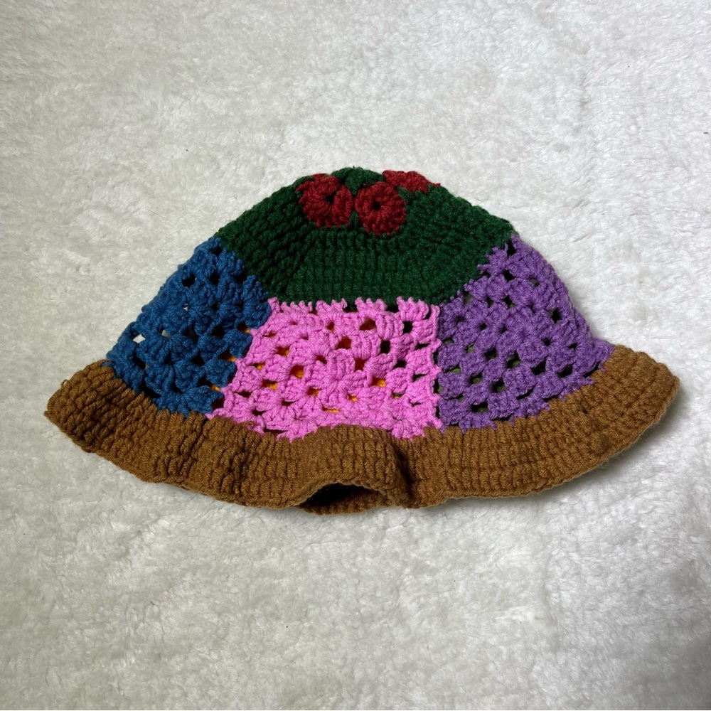 Crocheted Colorblock Bucket Hat - Picture 2 of 8